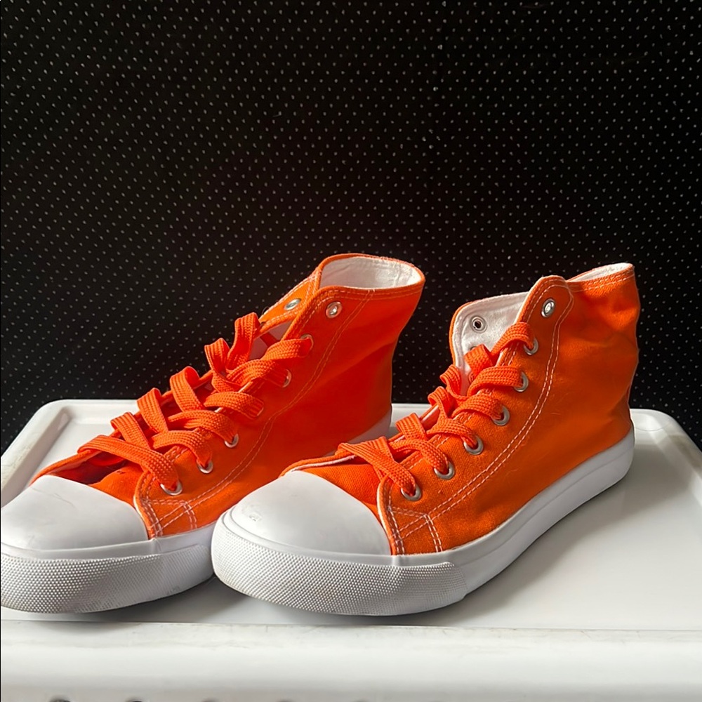 Orange High-Top Sneakers